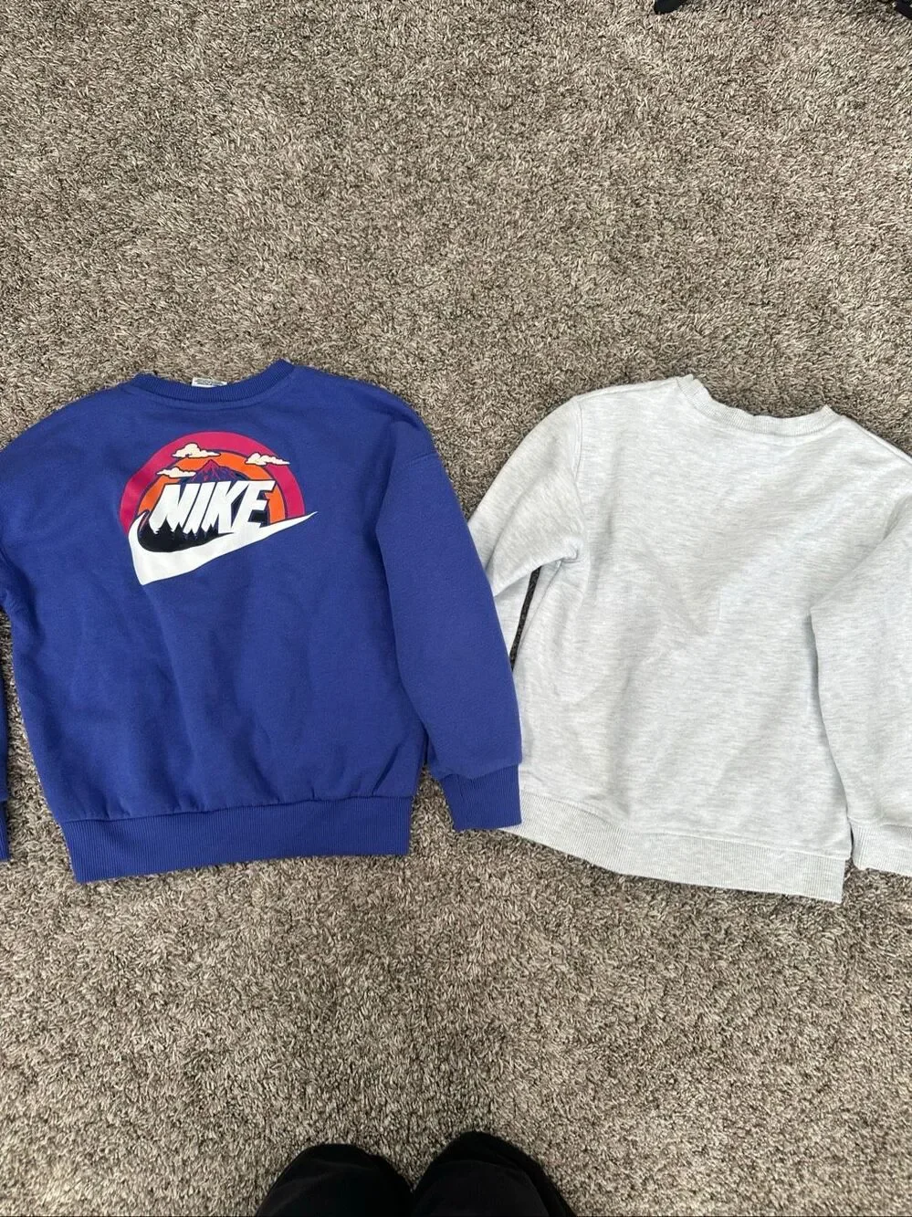zara, nike unisex kids size 5-6 crewneck sweatshirt pullover bundle gray purple